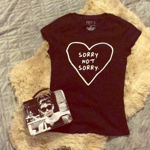 NWT “Sorry not sorry” short sleeve graphic tee